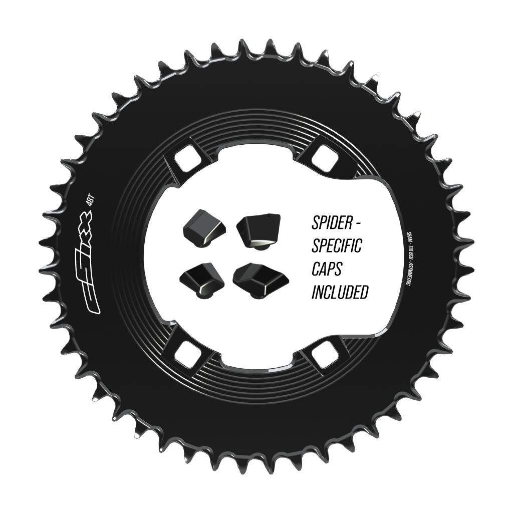 110bcd Asym 4bolt 1x Chainring (Fits Shimano cranks and others, NOT SRAM cranks)