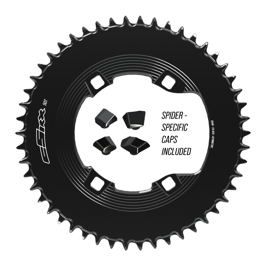 110bcd Asym 4bolt 1x Chainring (Fits Shimano cranks and others, NOT SRAM cranks)